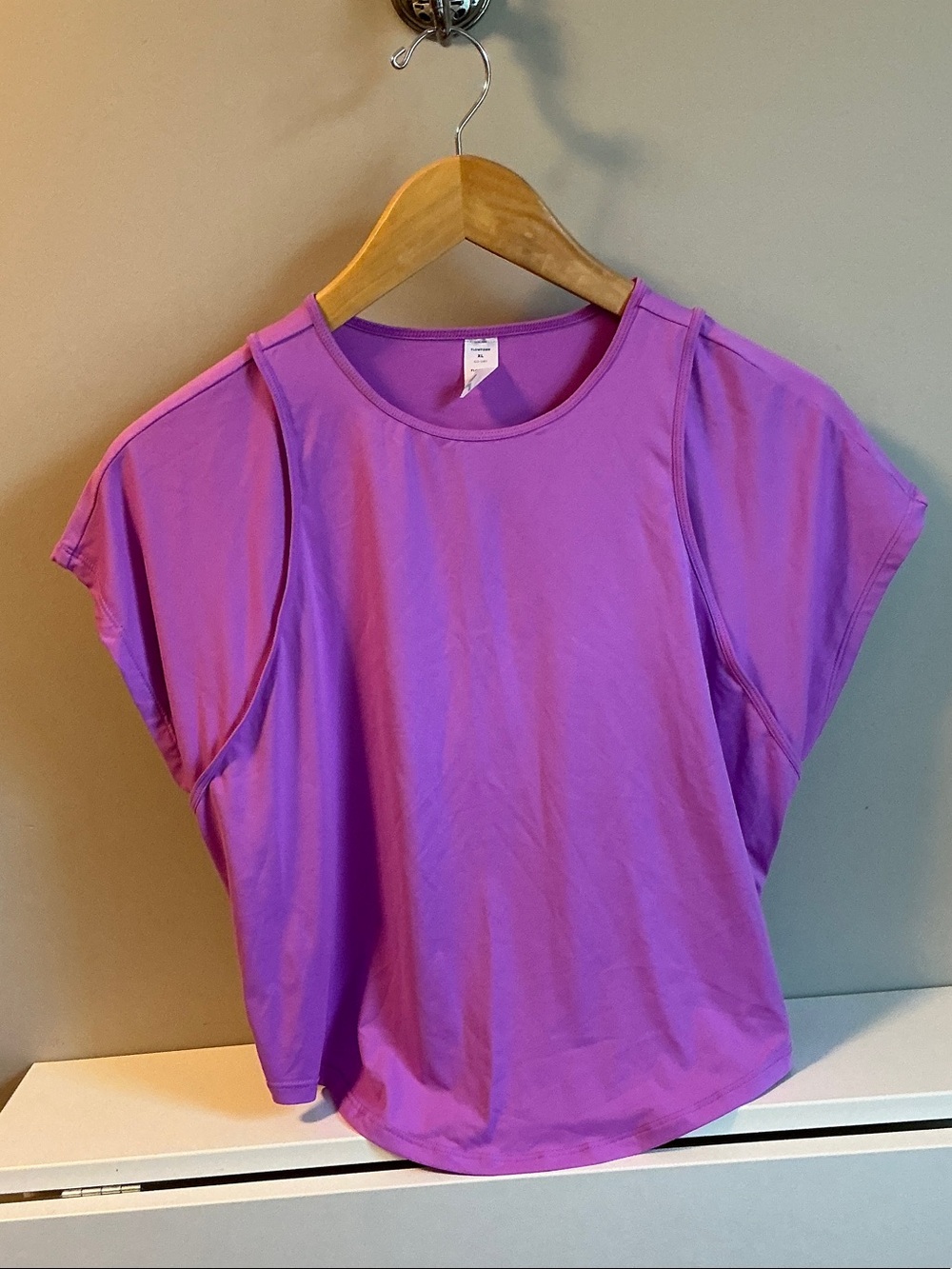 Old Navy Violet Cap-Sleeve Crewneck Tee